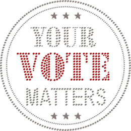 Your Vote Matters Rhinestone Iron on Transfer Motif